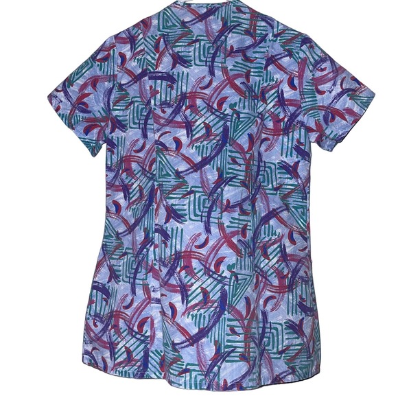 MED THREADS Women's Snap Button Short Sleeve Scrub Jacket, Workwear, Nurse Wear - Picture 2 of 4